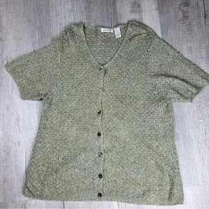 Orvis Green Knit Button-Up Dress